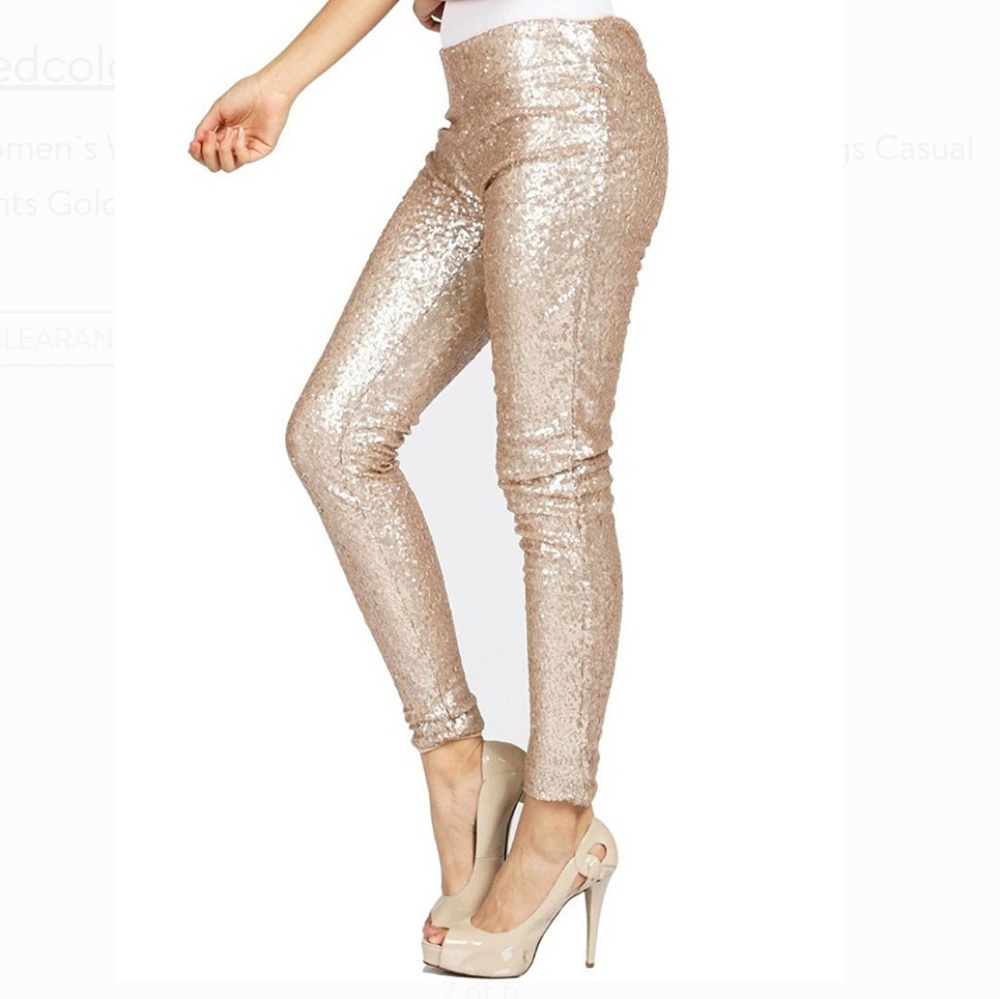 Gold sequin leggings